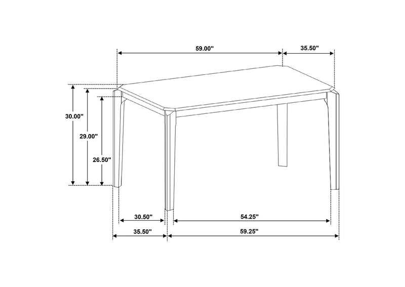 108921-S7 Almonte 7-piece 59-inch Rectangular Dining Set Dark Brown