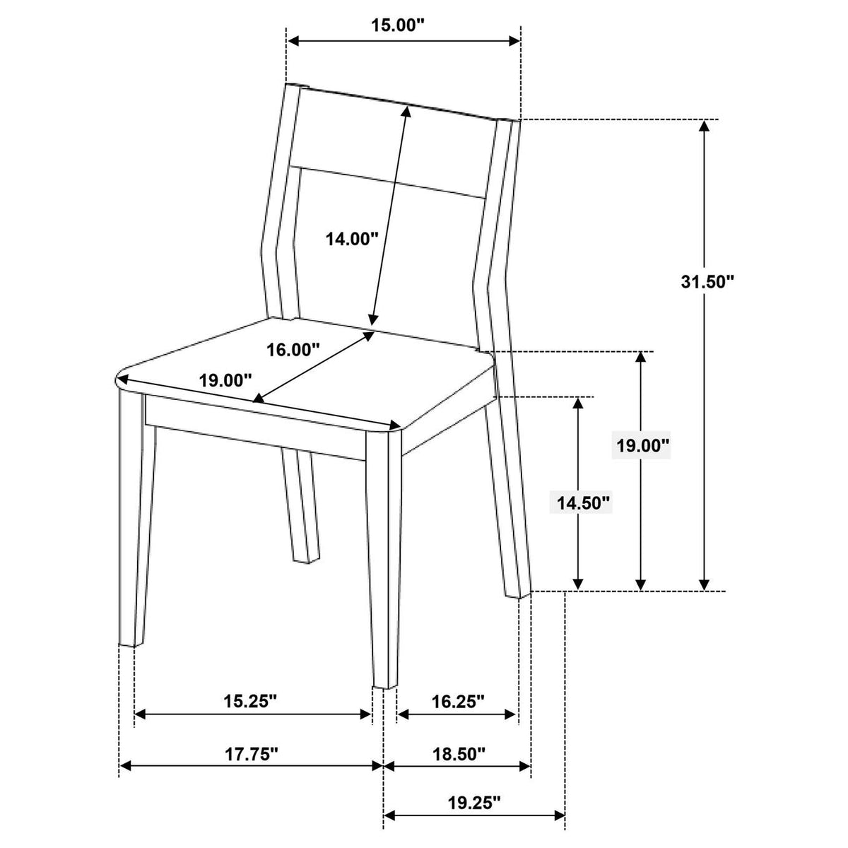 108921-S7 Almonte 7-piece 59-inch Rectangular Dining Set Dark Brown