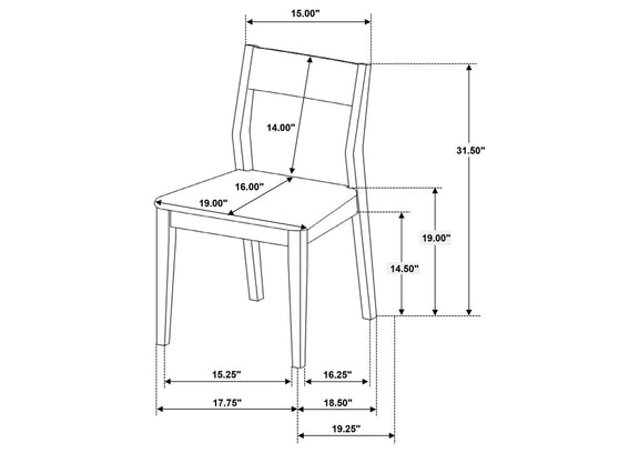 108921-S7 Almonte 7-piece 59-inch Rectangular Dining Set Dark Brown