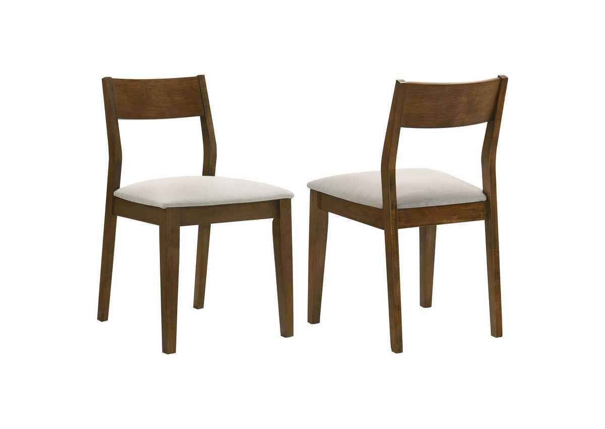 108922 Almonte Dining Chair Upholstered Seat Dark Brown (Set of 2)