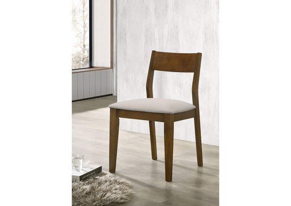108922 Almonte Dining Chair Upholstered Seat Dark Brown (Set of 2)