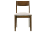 108922 Almonte Dining Chair Upholstered Seat Dark Brown (Set of 2)