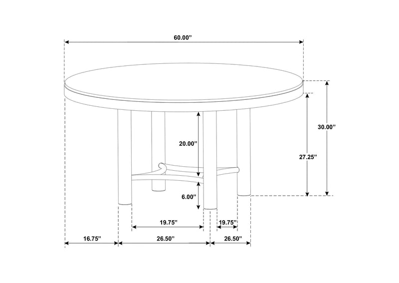 108930-S5B Arini 5-piece Round Dining Table Set Sand Wash and Black