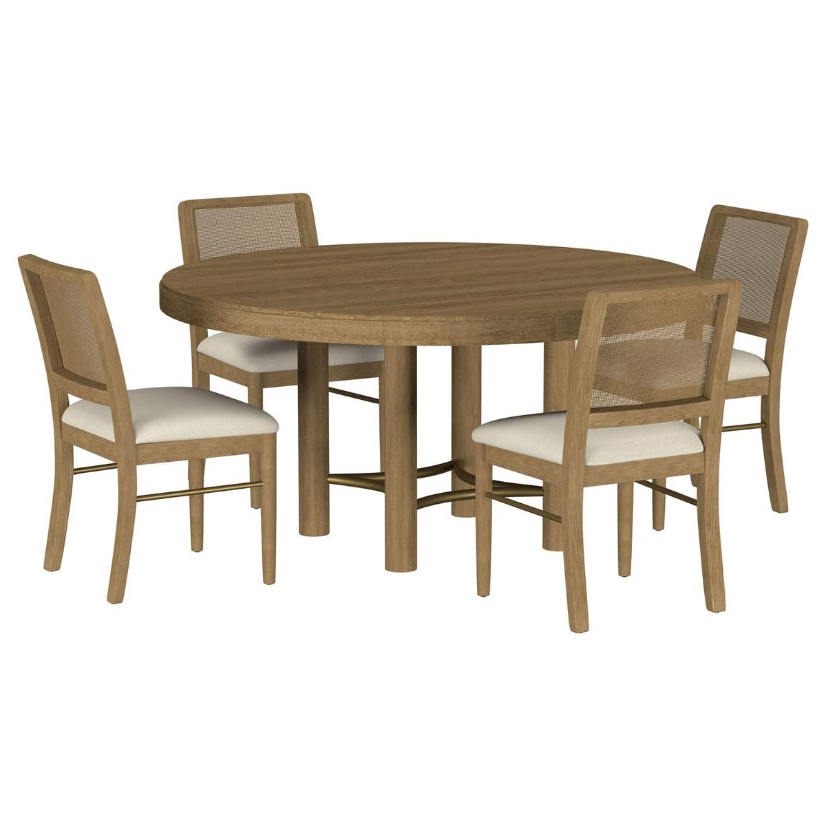 108930-S5W Arini 5-piece Round Dining Room Table Set Sand Wash