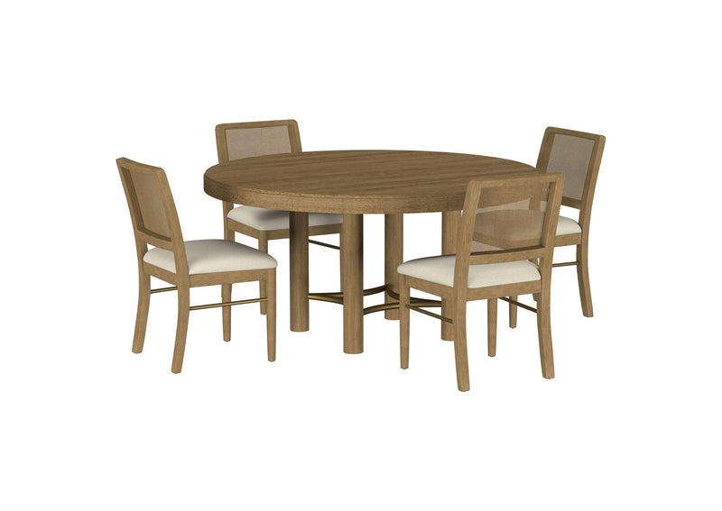 108930-S5W Arini 5-piece Round Dining Room Table Set Sand Wash