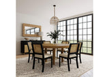 108930-S7B Arini 7-piece Round Dining Table Set Sand Wash and Black