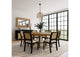 108930-S7B Arini 7-piece Round Dining Table Set Sand Wash and Black