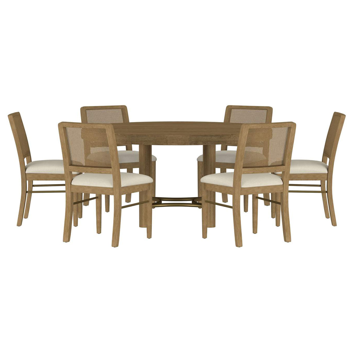108930-S7W Arini 7-piece Round Dining Room Table Set Sand Wash