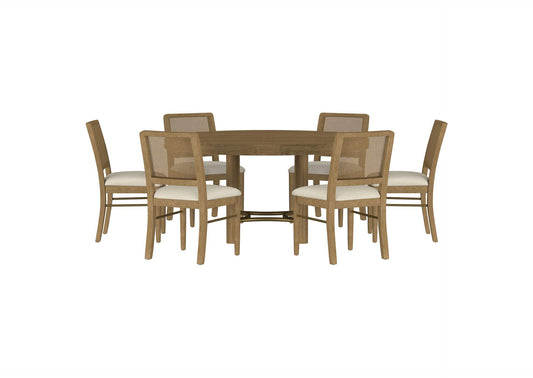 108930-S7W Arini 7-piece Round Dining Room Table Set Sand Wash