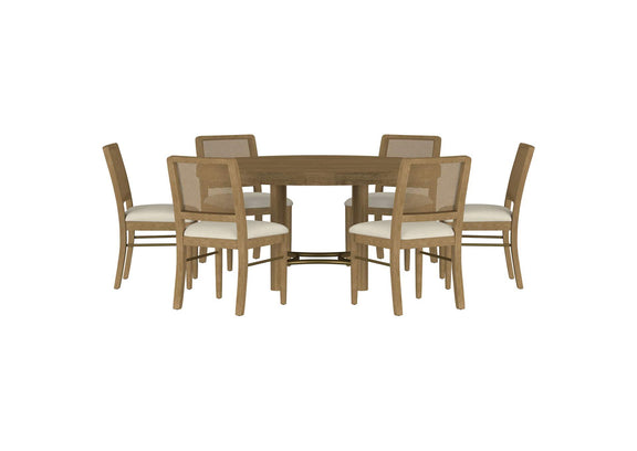 108930-S7W Arini 7-piece Round Dining Room Table Set Sand Wash