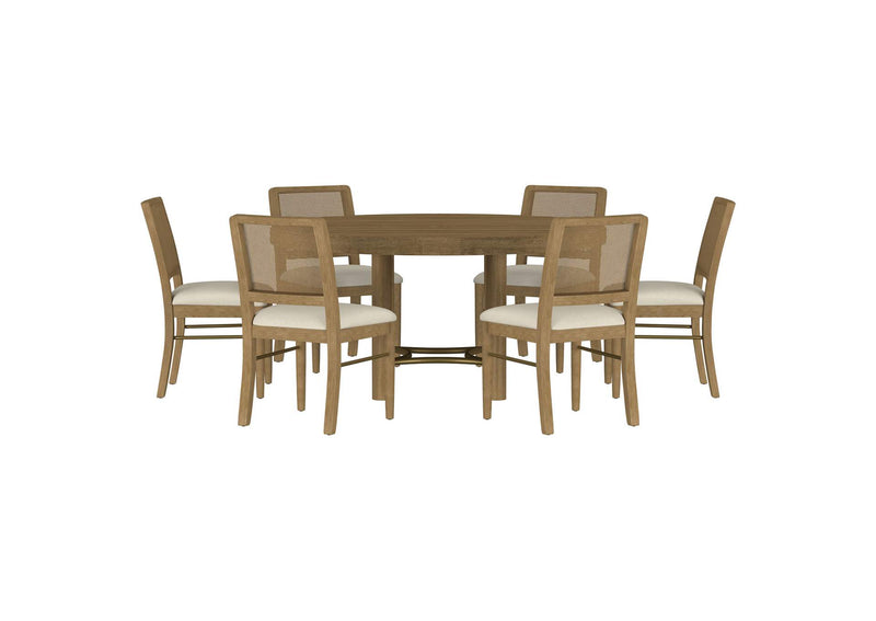 108930-S7W Arini 7-piece Round Dining Room Table Set Sand Wash