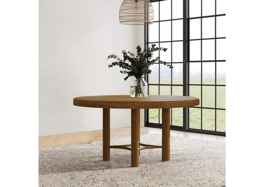 108930 Arini 60-inch Round Wood Dining Room Table Sand Wash