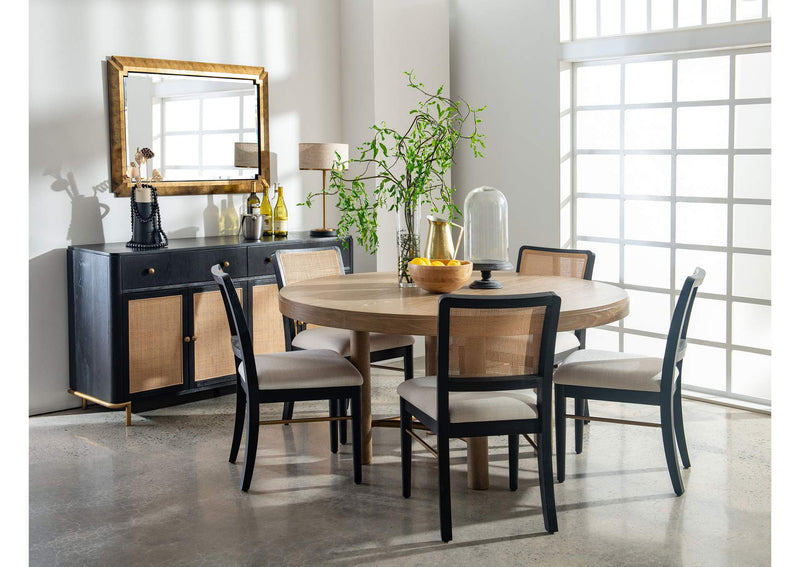 108930 Arini 60-inch Round Wood Dining Room Table Sand Wash