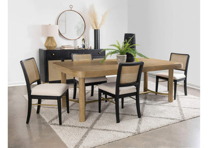 108931-S5B Arini 5-piece Extension Leaf Dining Table Set Sand Wash and Black