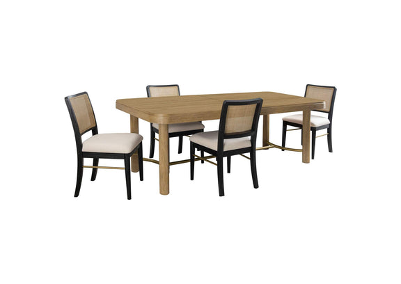 108931-S5B Arini 5-piece Extension Leaf Dining Table Set Sand Wash and Black