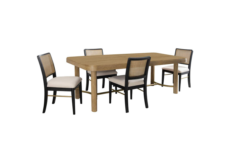 108931-S5B Arini 5-piece Extension Leaf Dining Table Set Sand Wash and Black