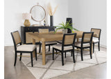 108931-S7B Arini 7-piece Extension Leaf Dining Table Set Sand Wash and Black