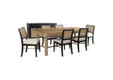 108931-S7B Arini 7-piece Extension Leaf Dining Table Set Sand Wash and Black