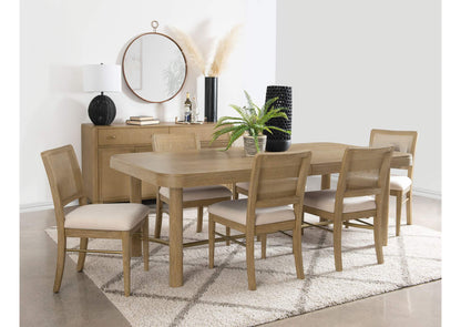 108931-S7W Arini 7-piece Extension Leaf Dining Table Set Sand Wash