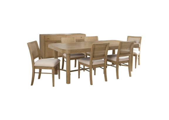108931-S7W Arini 7-piece Extension Leaf Dining Table Set Sand Wash