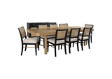 108931-S9B Arini 9-piece Extension Leaf Dining Table Set Sand Wash and Black