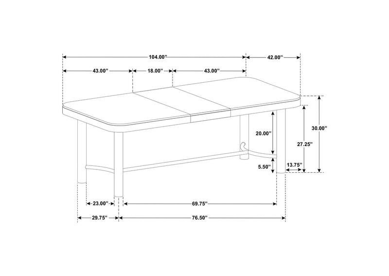 108931-S9B Arini 9-piece Extension Leaf Dining Table Set Sand Wash and Black