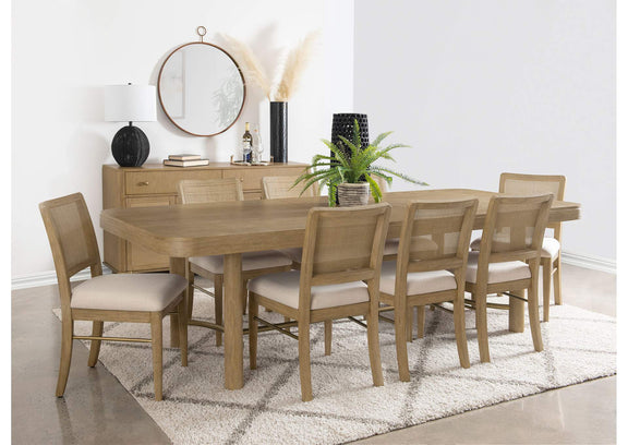 108931-S9W Arini 9-piece Extension Leaf Dining Table Set Sand Wash