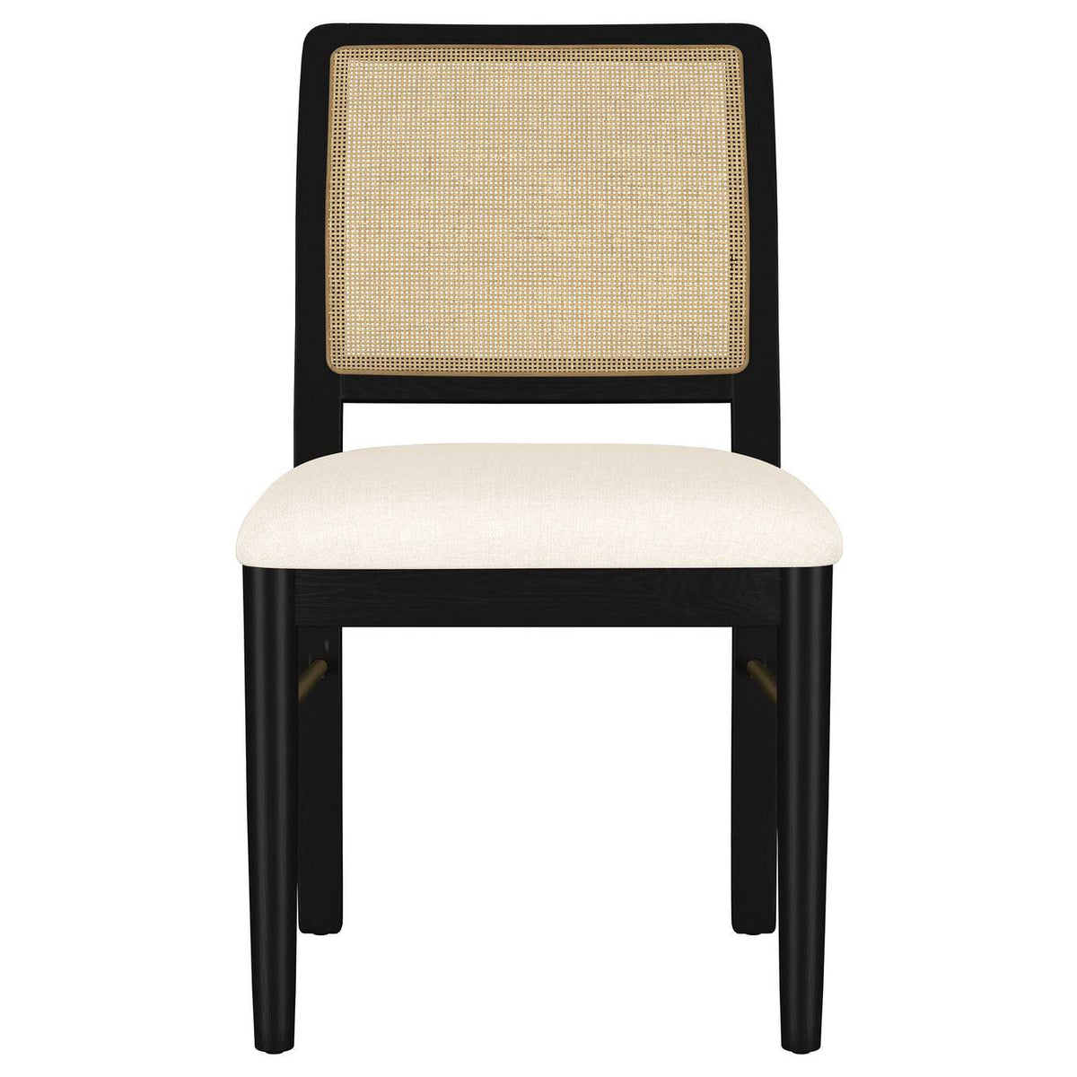 108932BLK Arini Rattan Cane Dining Side Chair Black (Set of 2)