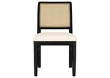 108932BLK Arini Rattan Cane Dining Side Chair Black (Set of 2)