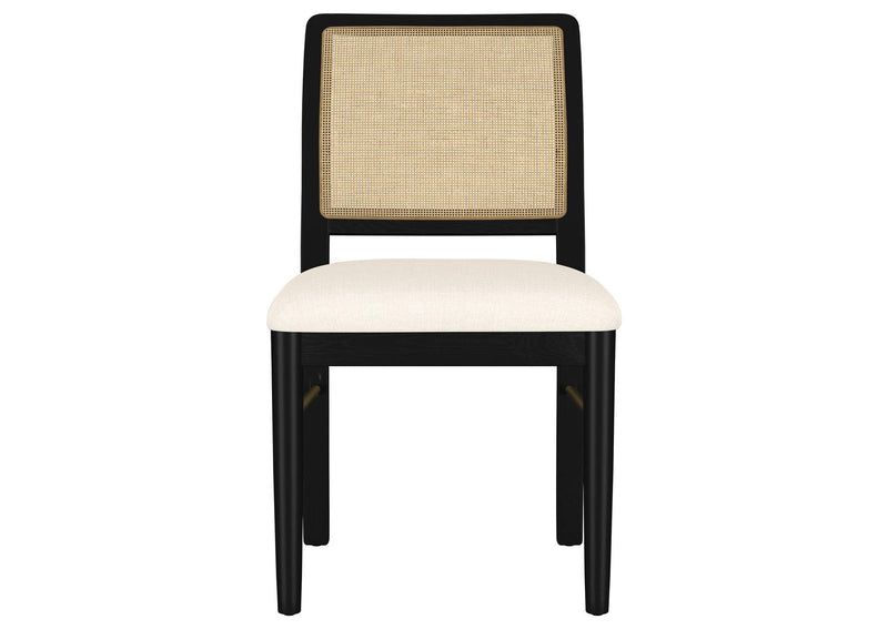 108932BLK Arini Rattan Cane Dining Side Chair Black (Set of 2)