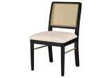 108932BLK Arini Rattan Cane Dining Side Chair Black (Set of 2)