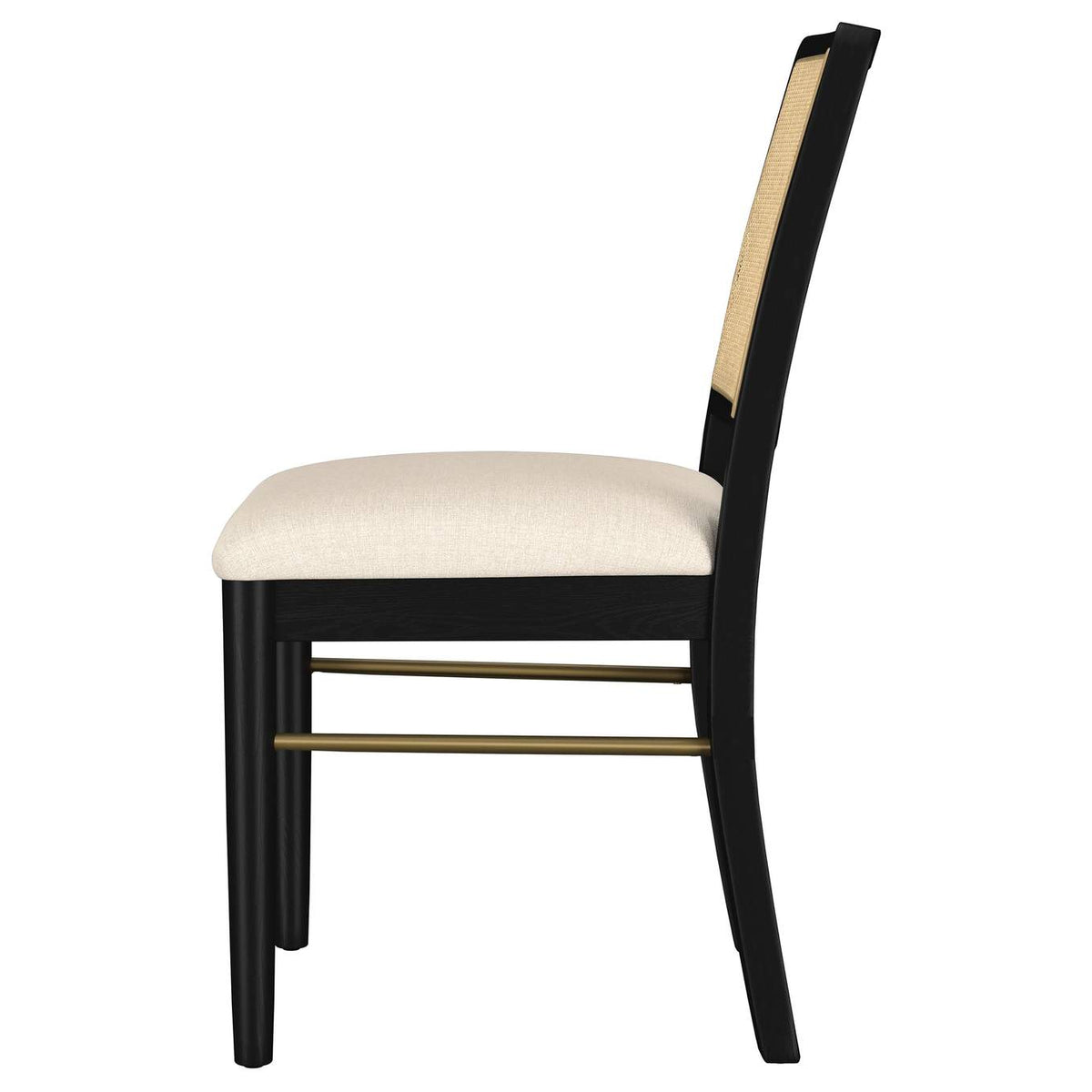 108932BLK Arini Rattan Cane Dining Side Chair Black (Set of 2)