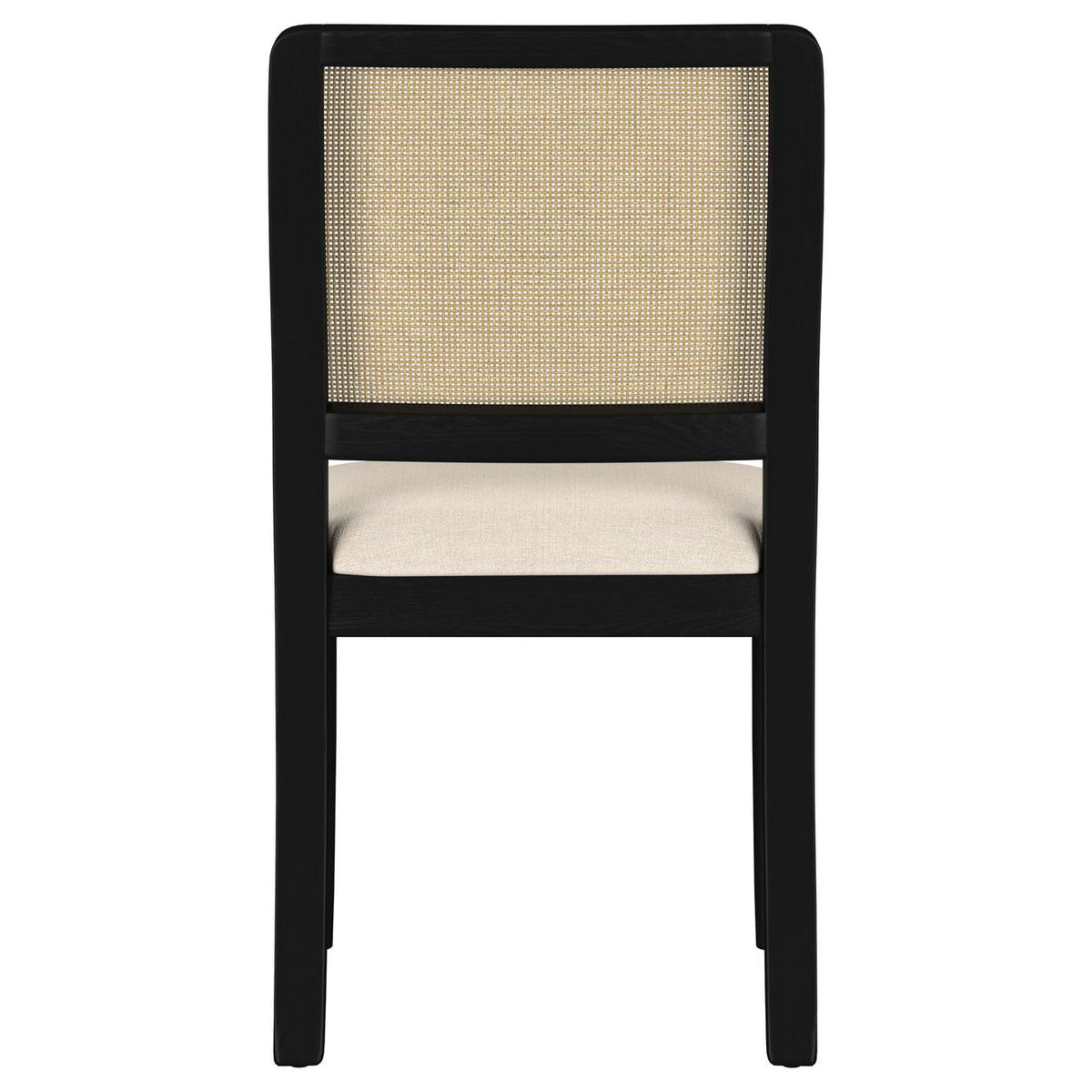 108932BLK Arini Rattan Cane Dining Side Chair Black (Set of 2)