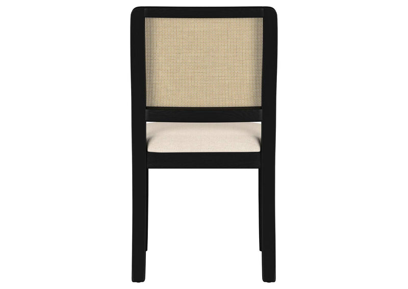 108932BLK Arini Rattan Cane Dining Side Chair Black (Set of 2)