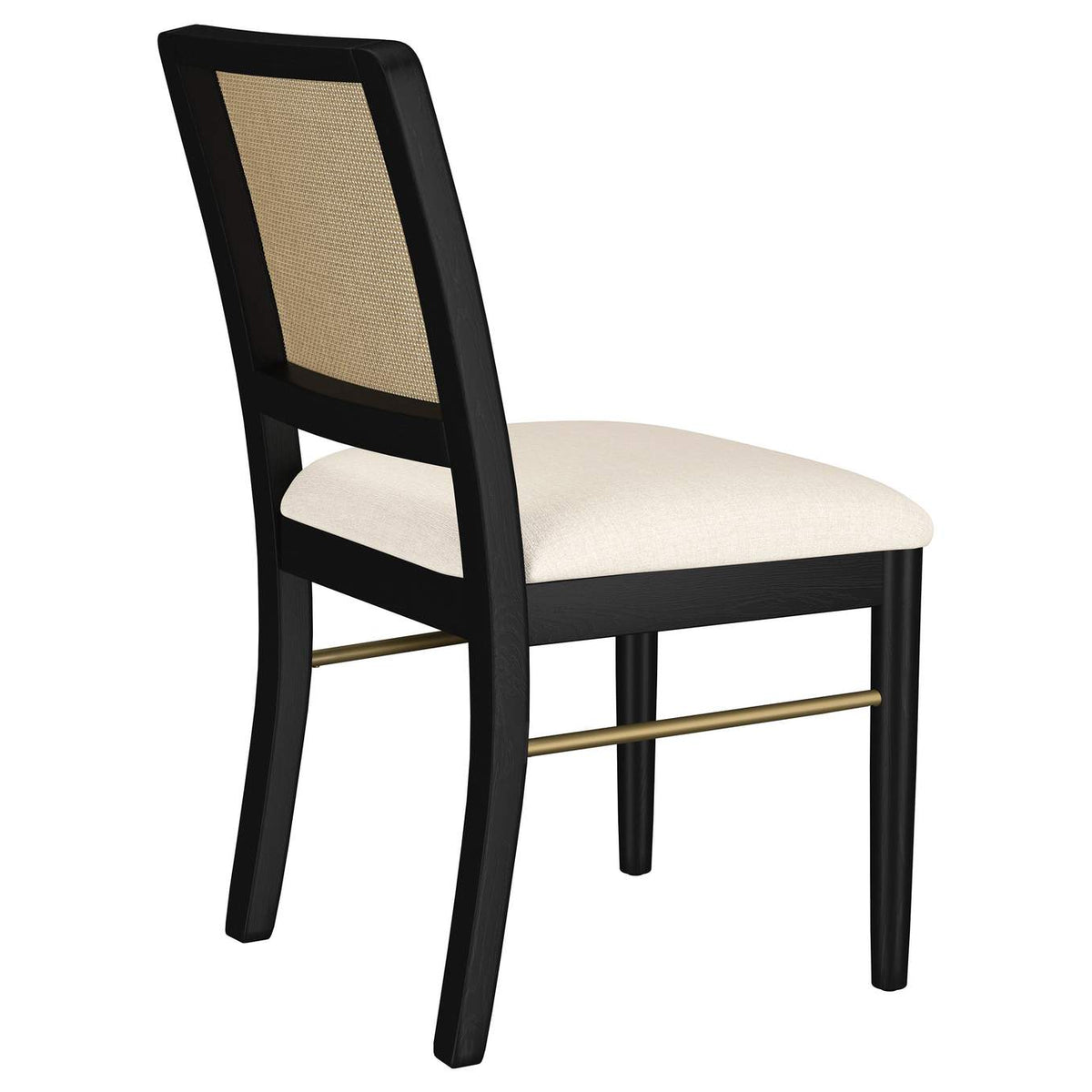 108932BLK Arini Rattan Cane Dining Side Chair Black (Set of 2)