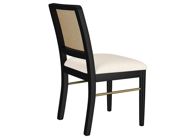 108932BLK Arini Rattan Cane Dining Side Chair Black (Set of 2)