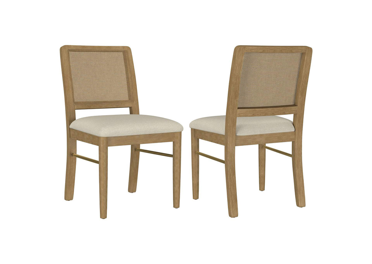 108932SWD Arini Rattan Cane Dining Side Chair Sand Wash (Set of 2)