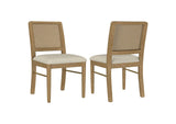 108932SWD Arini Rattan Cane Dining Side Chair Sand Wash (Set of 2)