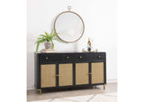108935BLK Arini 2-drawer Cane Door Dining Sideboard Server Black