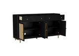 108935BLK Arini 2-drawer Cane Door Dining Sideboard Server Black