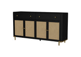 108935BLK Arini 2-drawer Cane Door Dining Sideboard Server Black
