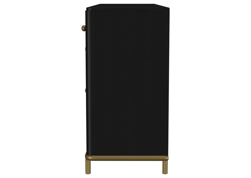 108935BLK Arini 2-drawer Cane Door Dining Sideboard Server Black