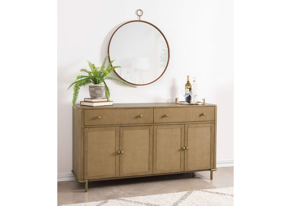 108935SWD Arini 2-drawer Cane Door Dining Sideboard Server Sand Wash