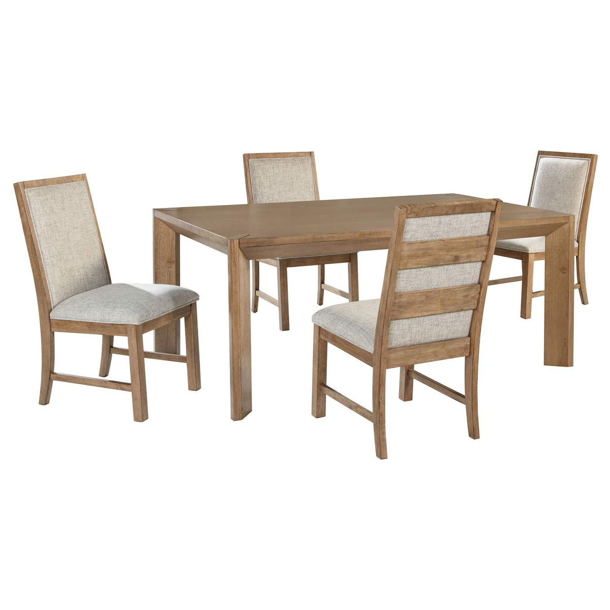 109101-S5 Bruner 5-piece 72-inch Rectangular Dining Set Natural Brown