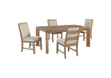 109101-S5 Bruner 5-piece 72-inch Rectangular Dining Set Natural Brown