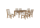 109101-S7 Bruner 7-piece 72-inch Rectangular Dining Set Natural Brown