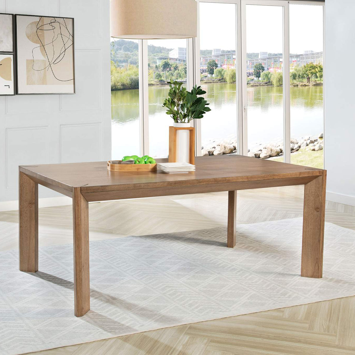 109101 Bruner 72-inch Rectangular Wood Dining Table Natural Brown