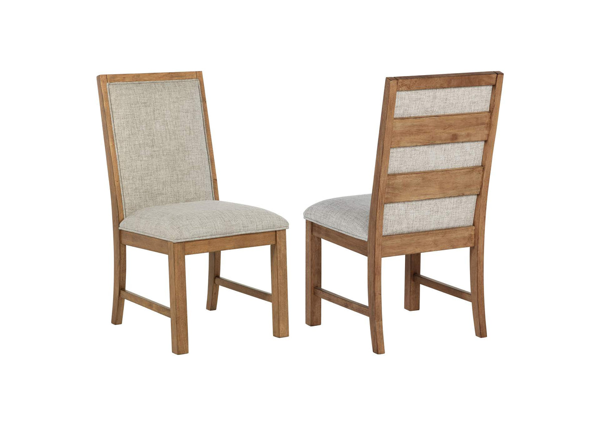 109102 Bruner Upholstered Side Chair Natural Brown (Set of 2)