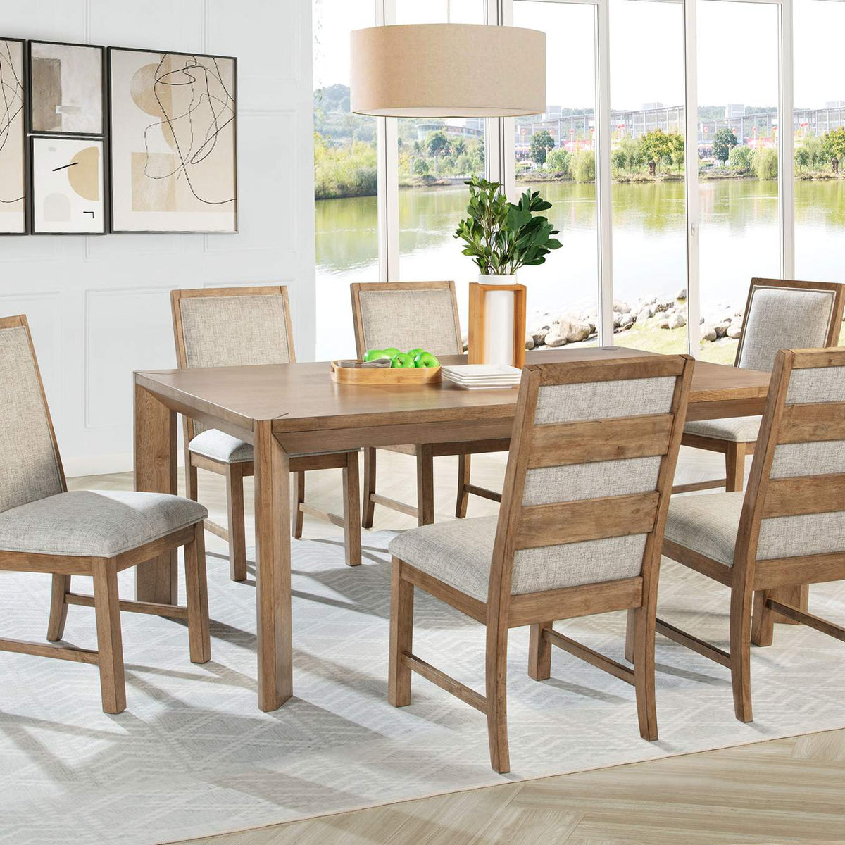 109102 Bruner Upholstered Side Chair Natural Brown (Set of 2)