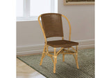 109122 Lexley Woven Rattan Dining Side Chair Brown (Set of 2)